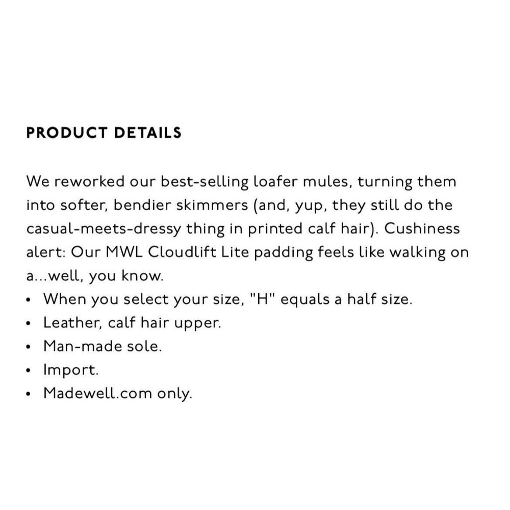 Madewell Size 7.5 The Frances Skimmer Mule In Mini Leopard Calf Hair‎ Shoe - Picture 11 of 11